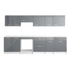 Cocina Completa Trattoria 4 Cajones 300x60x85 Cm Color Gris, Blanco Vente-unique