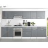 Cocina Completa Trattoria 4 Cajones 300x60x85 Cm Color Gris, Blanco Vente-unique