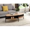 Mesa De Centro Fija Evaro  125x65x39 Cm Color Negro, Color Natural Claro Vente-unique