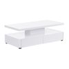 Mesa De Centro Fija Alyson 2 Cajones 120x60x40 Cm Color Blanco Vente-unique