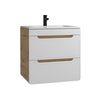 Mueble De Baño Simple Aruba 2 Cajones 60x46x59 Cm Color Color Natural Claro, Blanco Vente-unique