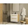 Mueble De Baño Simple Aruba 2 Cajones 60x46x59 Cm Color Color Natural Claro, Blanco Vente-unique