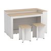 Isla Cocina Nusice  138.7x79.2x82 Cm Color Color Natural Claro, Blanco Vente-unique