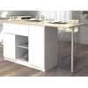 Isla Cocina Tunori 1 Cajón 169.8x70x90.5 Cm Color Color Natural Claro, Blanco Vente-unique