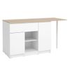 Isla Cocina Tunori 1 Cajón 169.8x70x90.5 Cm Color Color Natural Claro, Blanco Vente-unique