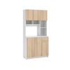 Aparador De Cocina Nizali 1 Cajón 89.6x39.9x181.4 Cm Color Color Natural Claro, Blanco Vente-unique