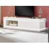 Mueble Bajo De Tv Flarancia 1 Cajón 160x40x42 Cm Color Blanco Vente-unique