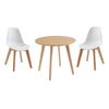 Conjunto De Mesa Y Sillas Louloune  60x60x51 Cm Color Color Natural Claro, Blanco Venta-unica