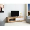 Mueble Bajo De Tv Flarancia 1 Cajón 160x40x42 Cm Color Color Natural Claro, Blanco Vente-unique