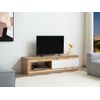 Mueble Bajo De Tv Flarancia 1 Cajón 160x40x42 Cm Color Color Natural Claro, Blanco Vente-unique