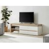 Mueble Bajo De Tv Vademosa  160x40x48.5 Cm Color Color Natural Claro, Blanco Vente-unique