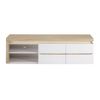 Mueble Bajo De Tv Vademosa  160x40x48.5 Cm Color Color Natural Claro, Blanco Vente-unique