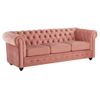 Conjunto Sofá Chesterfield  205x88x72 Cm Color Rosa Palo Vente-unique