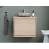 Mueble De Baño Simple Mesliva 2 Cajones 60x45x50 Cm Color Color Natural Claro Vente-unique