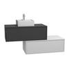 Mueble De Baño Simple Teana 2 Cajones 94x47x32 Cm Color Gris Antracita, Blanco Vente-unique