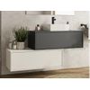 Mueble De Baño Simple Teana 2 Cajones 94x47x32 Cm Color Gris Antracita, Blanco Vente-unique