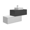 Mueble De Baño Simple Teana 2 Cajones 94x47x32 Cm Color Gris Antracita, Blanco Vente-unique