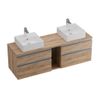 Mueble De Baño Con Doble Lavabo Magdalena 4 Cajones 150x50x46 Cm Color Color Natural Claro Vente-unique