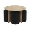 Mesa De Centro Fija Aksay  80x80x50 Cm Color Negro, Color Natural Claro Vente-unique