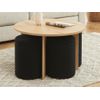 Mesa De Centro Fija Aksay  80x80x50 Cm Color Negro, Color Natural Claro Vente-unique