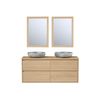 Mueble De Baño Con Doble Lavabo Milipam 4 Cajones 120x45x50 Cm Color Color Natural Claro Vente-unique