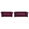 Conjunto Sofá Chesterfield  205x88x72 Cm Color Granate Vente-unique