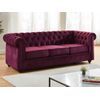 Conjunto Sofá Chesterfield  205x88x72 Cm Color Granate Vente-unique