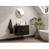 Mueble De Lavabo Zevara 2 Cajones 80x46x57 Cm Color Negro Vente-unique