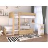 Cama Litera Lomiden 2 Cajones 196.3x184.3x150 Cm Color Color Natural Claro, Blanco Vente-unique