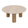 Mesa De Centro Fija Lisavo  80x80x35 Cm Color Color Natural Oscuro, Beige Vente-unique