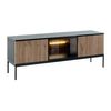 Mueble Bajo De Tv Ovila  153.4x39x56.2 Cm Color Negro, Color Natural Claro Vente-unique