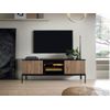 Mueble Bajo De Tv Ovila  153.4x39x56.2 Cm Color Negro, Color Natural Claro Vente-unique