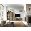 Mueble Bajo De Tv Ovila  153.4x39x56.2 Cm Color Negro, Color Natural Claro Vente-unique