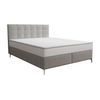 Cama Continental Boxspring Inao  207x165x105 Cm Color Gris Claro Vente-unique