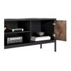 Mueble Bajo De Tv Mialine  160x39.6x56 Cm Color Negro, Color Natural Oscuro Vente-unique