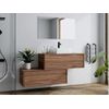 Mueble De Baño Simple Teana 2 Cajones 94x47x32 Cm Color Color Natural Oscuro Vente-unique