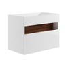 Mueble De Lavabo Pogeza  80x46x60 Cm Color Color Natural Oscuro, Blanco Vente-unique