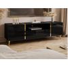 Mueble Bajo De Tv Marzialo 1 Cajón 158x41x51.8 Cm Color Negro, Dorado Vente-unique