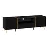 Mueble Bajo De Tv Marzialo 1 Cajón 158x41x51.8 Cm Color Negro, Dorado Vente-unique