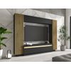 Mueble De Tv De Pared Lionea 2 Cajones 272.6x36.2x209.6 Cm Color Negro, Color Natural Claro Vente-unique