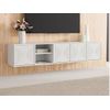 Mueble De Tv Suspendido Mezulia  199.8x40x47 Cm Color Blanco Vente-unique