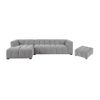 Conjunto Sofá Y Sillón Fijo Dilome  314x168x68 Cm Color Gris Vente-unique