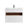 Mueble De Baño Simple Pogeza  80x46x60 Cm Color Color Natural Oscuro, Blanco Vente-unique