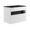 Mueble De Lavabo Pogeza  80x46x60 Cm Color Negro, Blanco Vente-unique