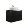 Mueble De Baño Simple Keliza 2 Cajones 80x47x54 Cm Color Negro Vente-unique