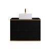 Mueble De Baño Simple Keliza 2 Cajones 80x47x54 Cm Color Negro Vente-unique