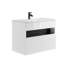 Mueble De Baño Simple Pogeza  80x46x60 Cm Color Negro, Blanco Vente-unique