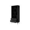 Librería Elonaria 2 Cajones 88.2x38x193.85 Cm Color Negro Vente-unique