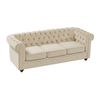 Sofá Fijo Chesterfield  205x88x72 Cm Color Beige Vente-unique