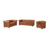 Conjunto Sofá Y Sillón Fijo Chesterfield  205x88x72 Cm Color Camel Vente-unique